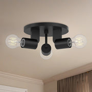 Claire 10" 3-Light Semi-Flush Mount in Matte Black