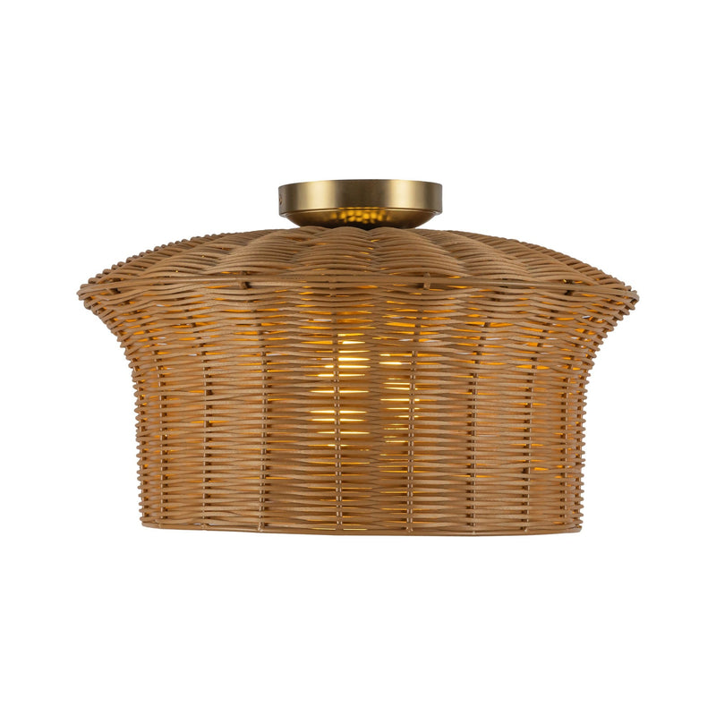 Kai 16" Semi-Flush Mount in Brushed Gold