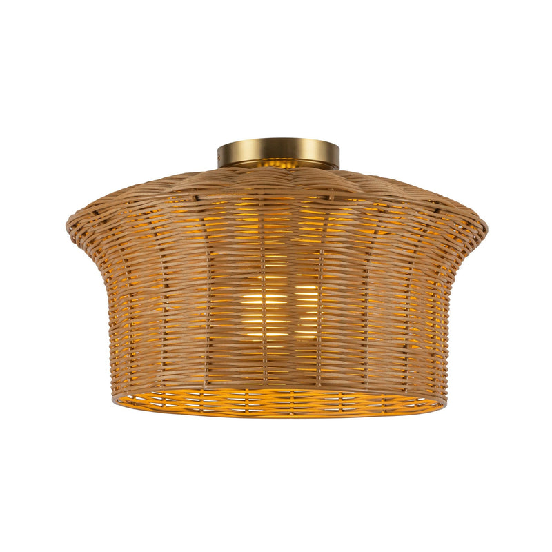 Kai 16" Semi-Flush Mount in Brushed Gold