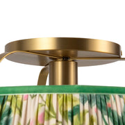 Scout 13" Semi-Flush Mount in Brushed Gold/Green Linen
