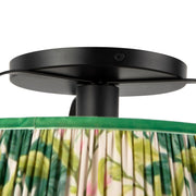 Scout 13" Semi-Flush Mount in Matte Black/Green Linen