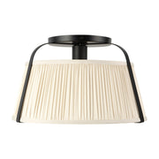 Scout 13" Semi-Flush Mount in Matte Black/White Linen