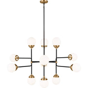 Cafe 12-Light Large Chandelier in Satin Brass