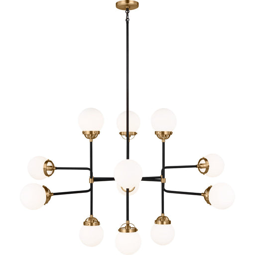 Cafe 12-Light Large Chandelier in Satin Brass