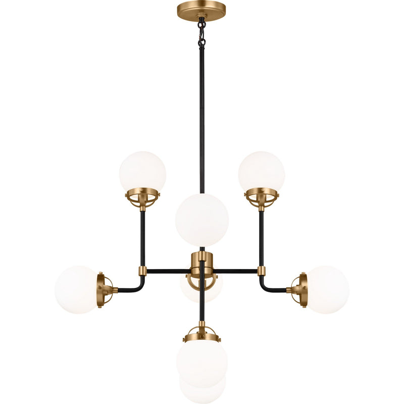 Cafe 8-Light Small Chandelier in Satin Brass