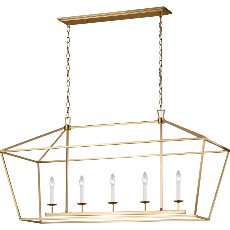 Dianna 5-Light Medium Linear Pendant in Satin Brass