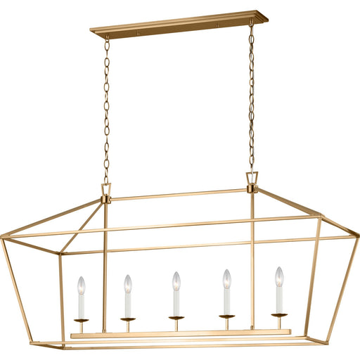 Dianna 5-Light Medium Linear Pendant in Satin Brass