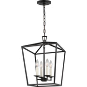 Dianna 4-Light Small Lantern Pendant in Midnight Black