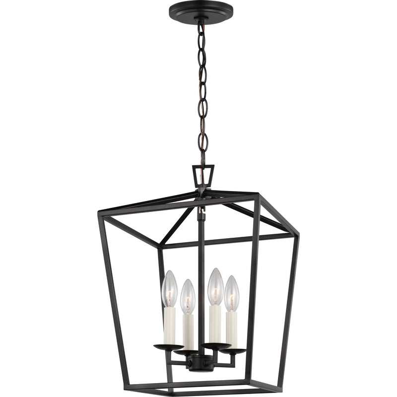 Dianna 4-Light Small Lantern Pendant in Midnight Black