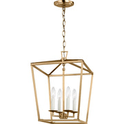 Dianna 4-Light Small Lantern Pendant in Satin Brass