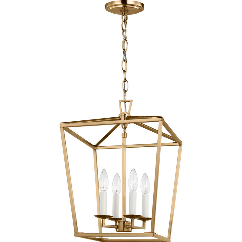 Dianna 4-Light Small Lantern Pendant in Satin Brass