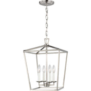 Dianna 4-Light Small Lantern Pendant in Brushed Nickel