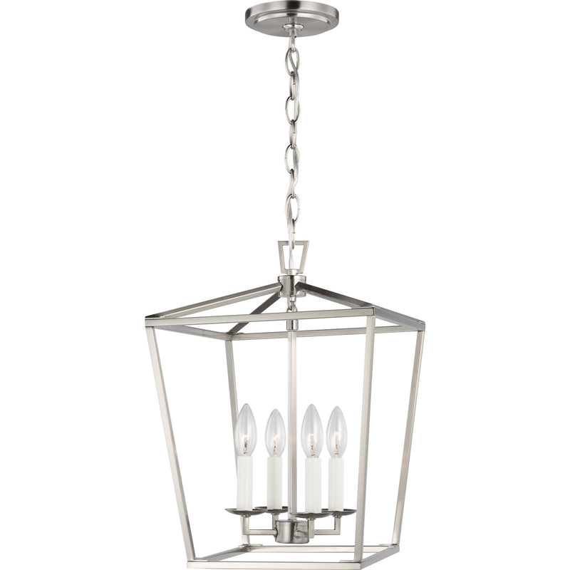 Dianna 4-Light Small Lantern Pendant in Brushed Nickel