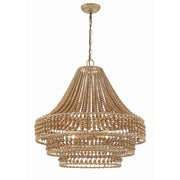 Silas 6 Light 26.75" Pendant in Burnished Silver