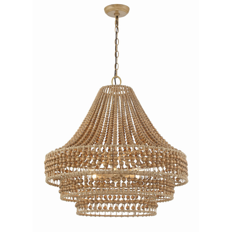 Silas 6 Light 26.75" Pendant in Burnished Silver