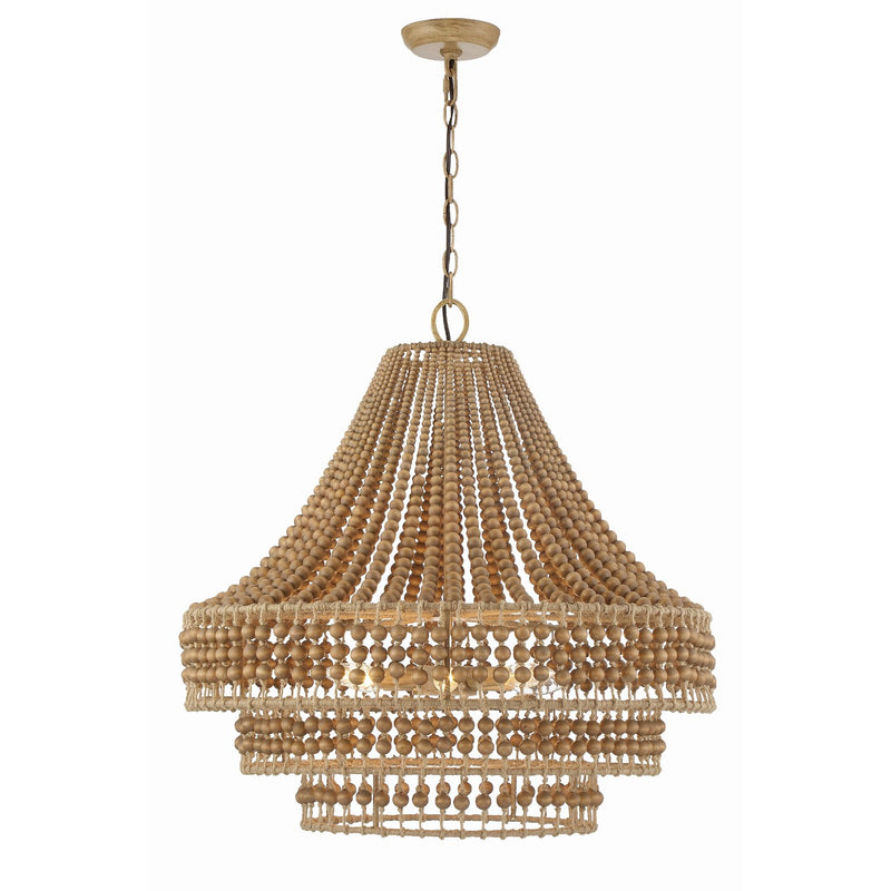 Silas 6 Light 26.75" Pendant in Burnished Silver