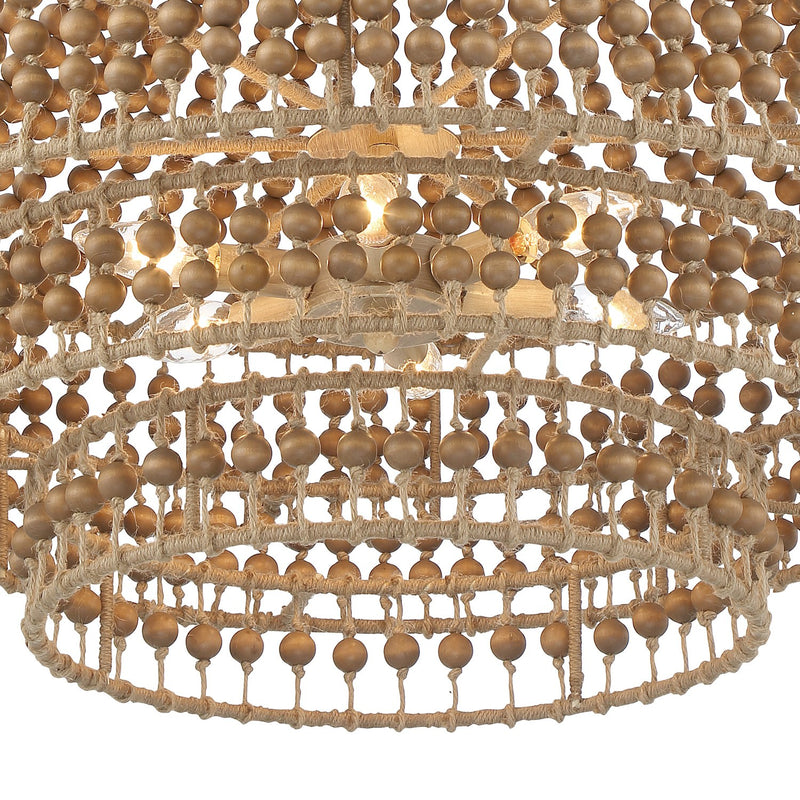 Silas 6 Light 26.75" Pendant in Burnished Silver