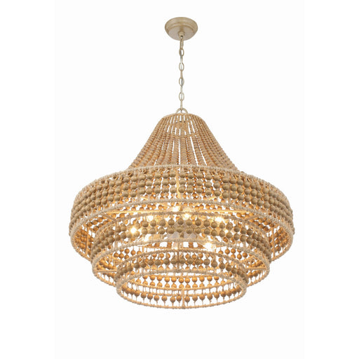 Silas 8 Light 30" Pendant in Burnished Silver