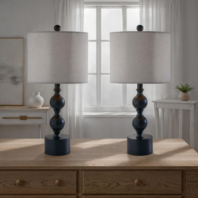 Julius Table Lamp Set of 2 in Black