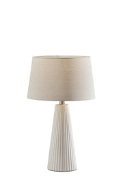 Lana Table Lamp Set in Off-White Ribbed Ceramic