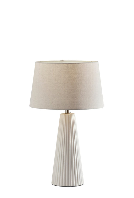 Lana Table Lamp Set in Off-White Ribbed Ceramic