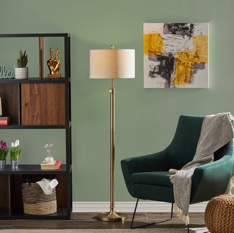 Barton Floor Lamp in Antique Brass
