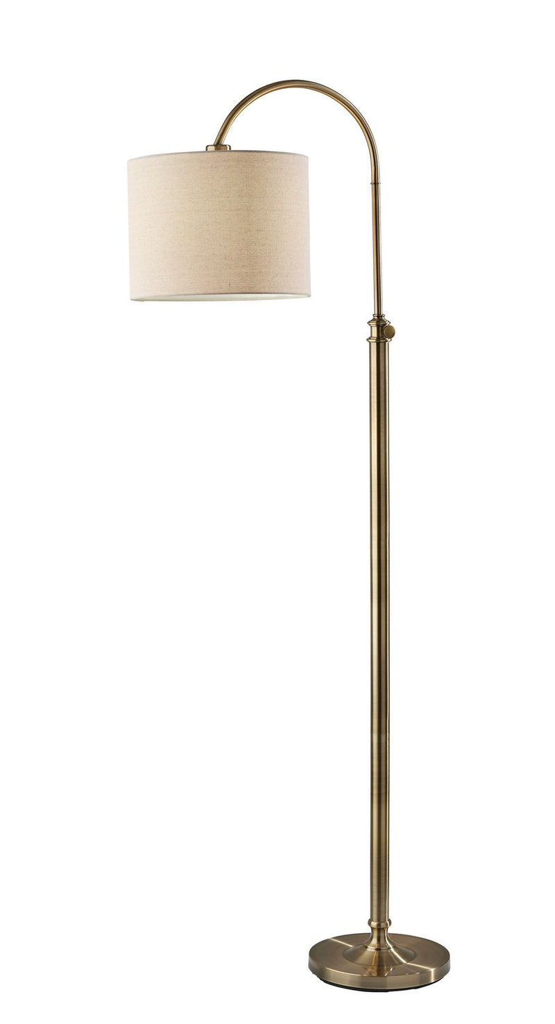 Barton 68" Arc Floor Lamp in Antique Brass