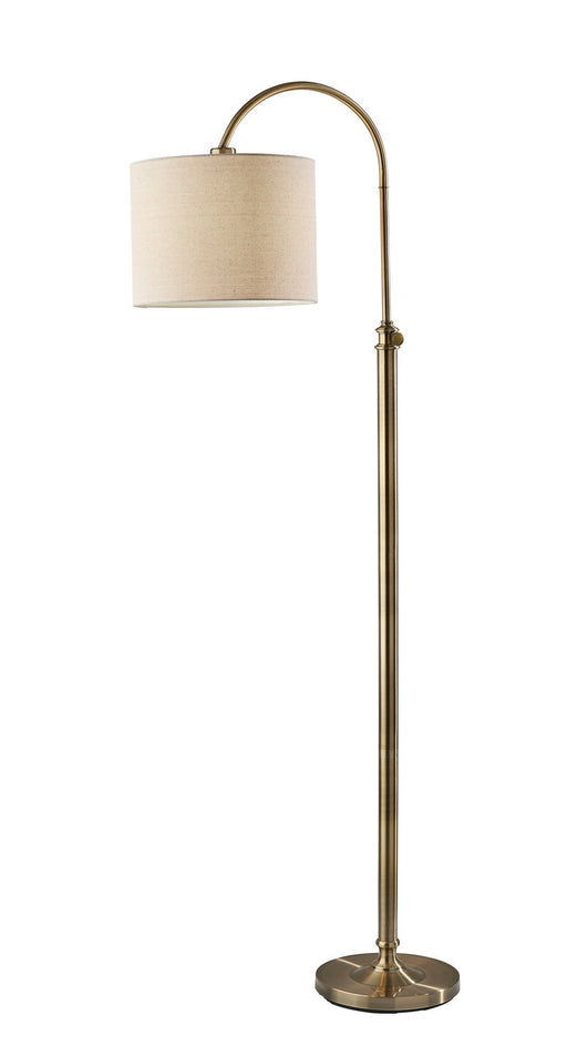 Barton 68" Arc Floor Lamp in Antique Brass