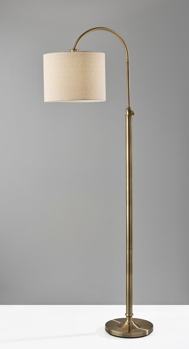 Barton 68" Arc Floor Lamp in Antique Brass