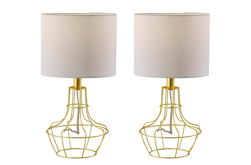Stella 2-Piece Table Lamp Set in Antique Brass