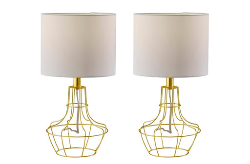 Stella 2-Piece Table Lamp Set in Antique Brass
