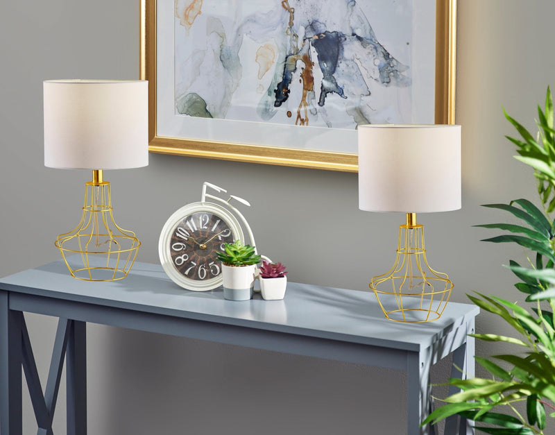 Stella 2-Piece Table Lamp Set in Antique Brass