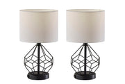 Chiara 2-Piece Table Lamp Set in Black