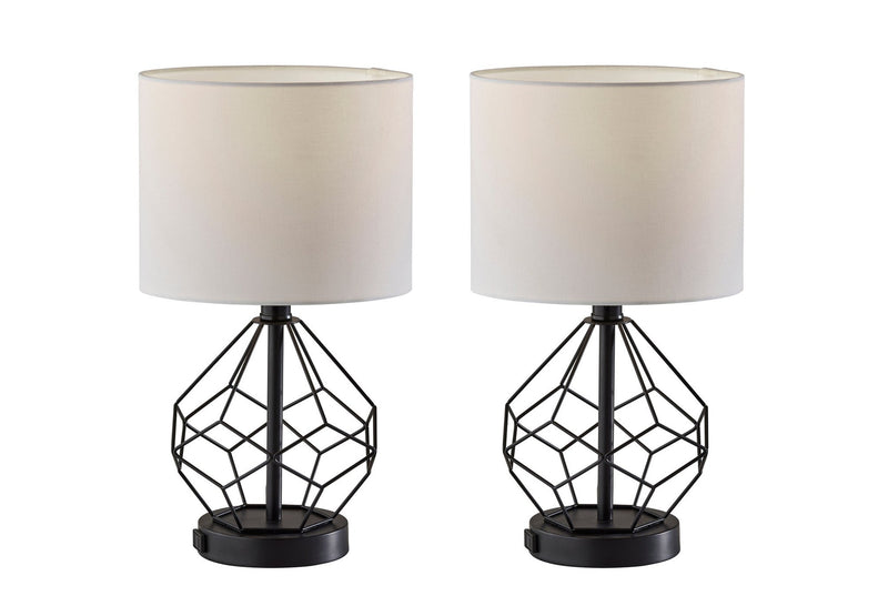 Chiara 2-Piece Table Lamp Set in Black
