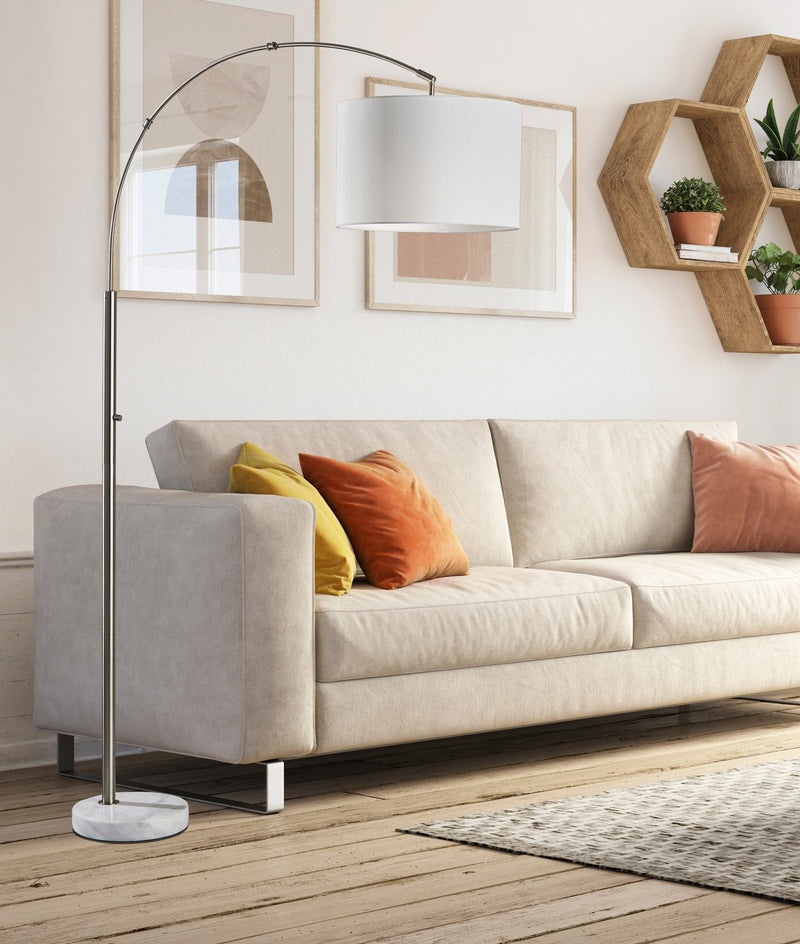 Rigley Arc Floor Lamp in Brushed Steel