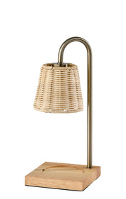 Ridgley Candle Warmer Lamp in Antique Brass