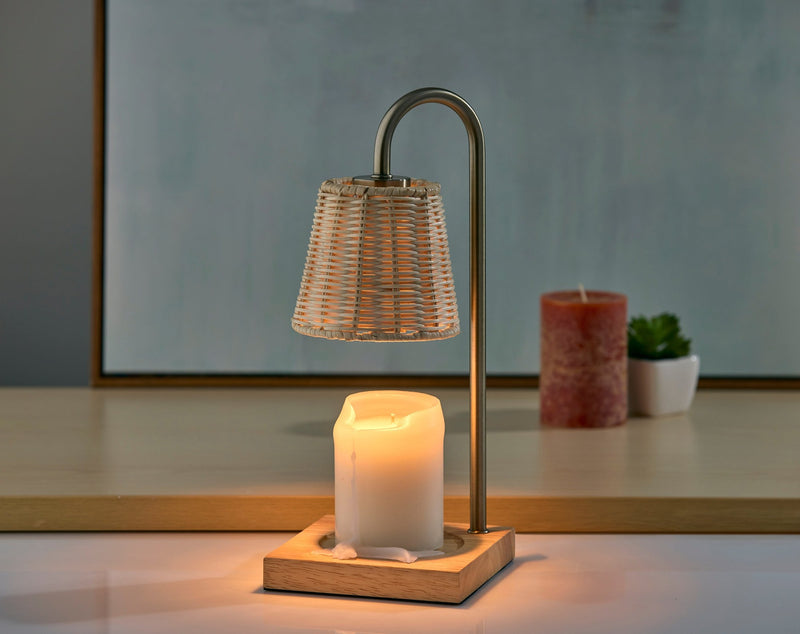Ridgley Candle Warmer Lamp in Antique Brass