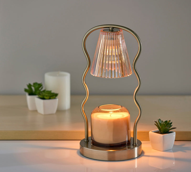 Chiara Candle Warmer Lamp in Antique Brass