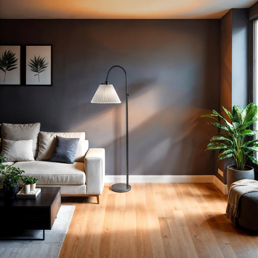 Thalia Arc Floor Lamp in Black