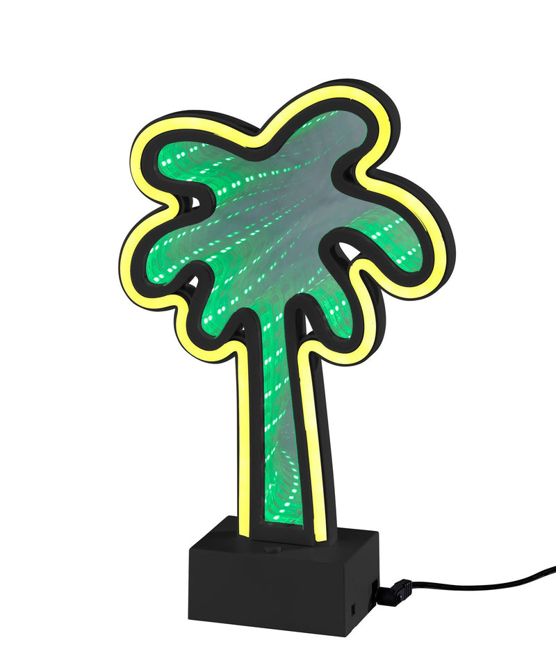 Infinity Palm Tree LED Neon Table Lamp in Black