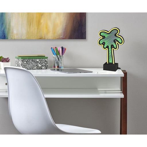 Infinity Palm Tree LED Neon Table Lamp in Black