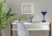 Infinity Martini Glass LED Neon Table Lamp in Black