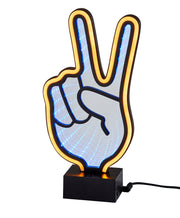 Infinity Peace Sign LED Neon Table Lamp in Black