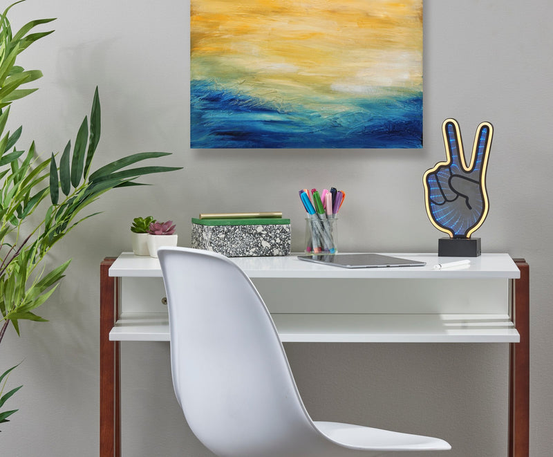 Infinity Peace Sign LED Neon Table Lamp in Black