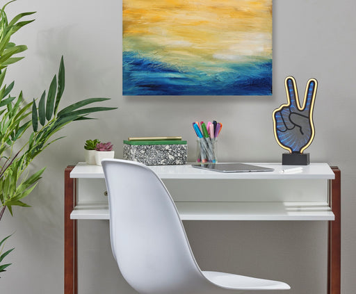 Infinity Peace Sign LED Neon Table Lamp in Black