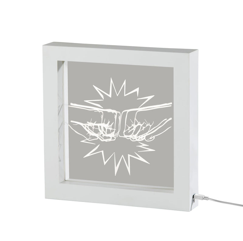 Fist Bump LED Light Box in White