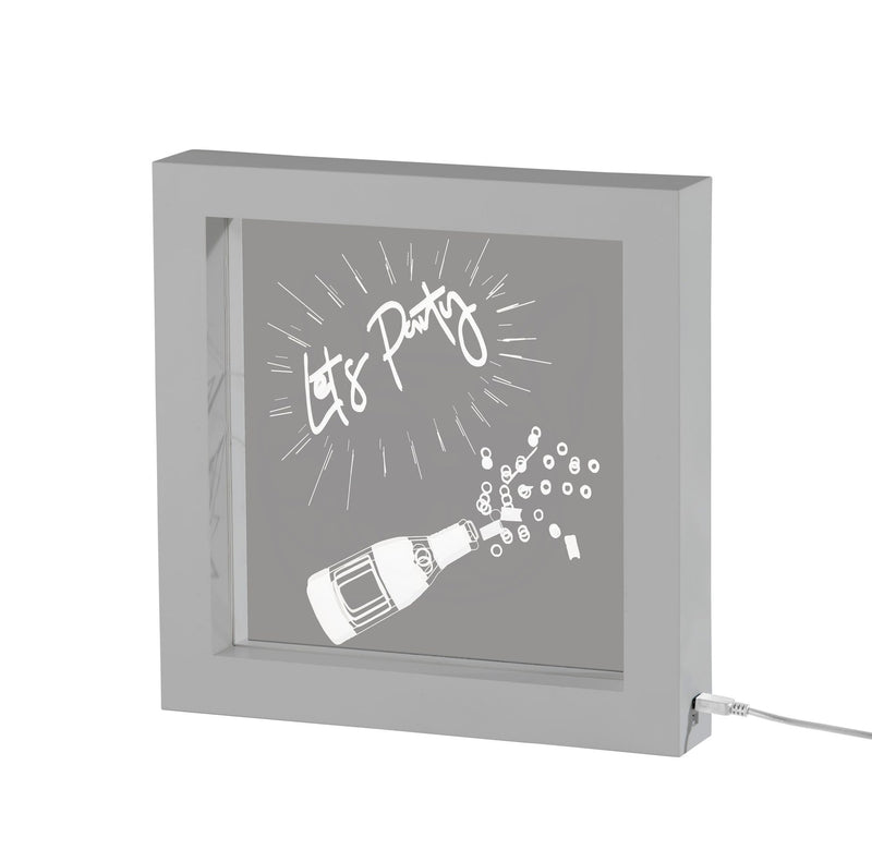Let's Party LED Light Box in Silver