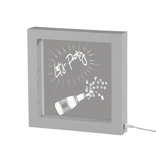 Let's Party LED Light Box in Silver