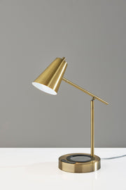 Cup Warming Desk Lamp in Antique Brass
