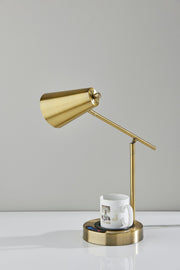 Cup Warming Desk Lamp in Antique Brass